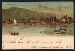 Litho Zürich, Stadtansicht vom Zürichs