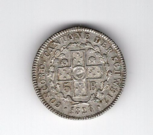 Tutti le monete: (1599) Basel, 5 Batzen 1826, top – Usato da Rüthi (Rheintal) venduto da erdnuessli1 1