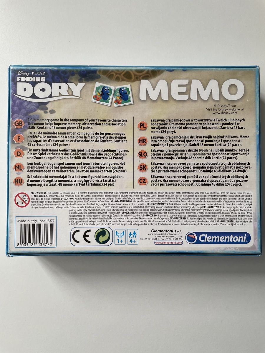 Clementoni Giochi: clementoni memory finding dory disney pixar – Usato da Uznach venduto da Player6 1