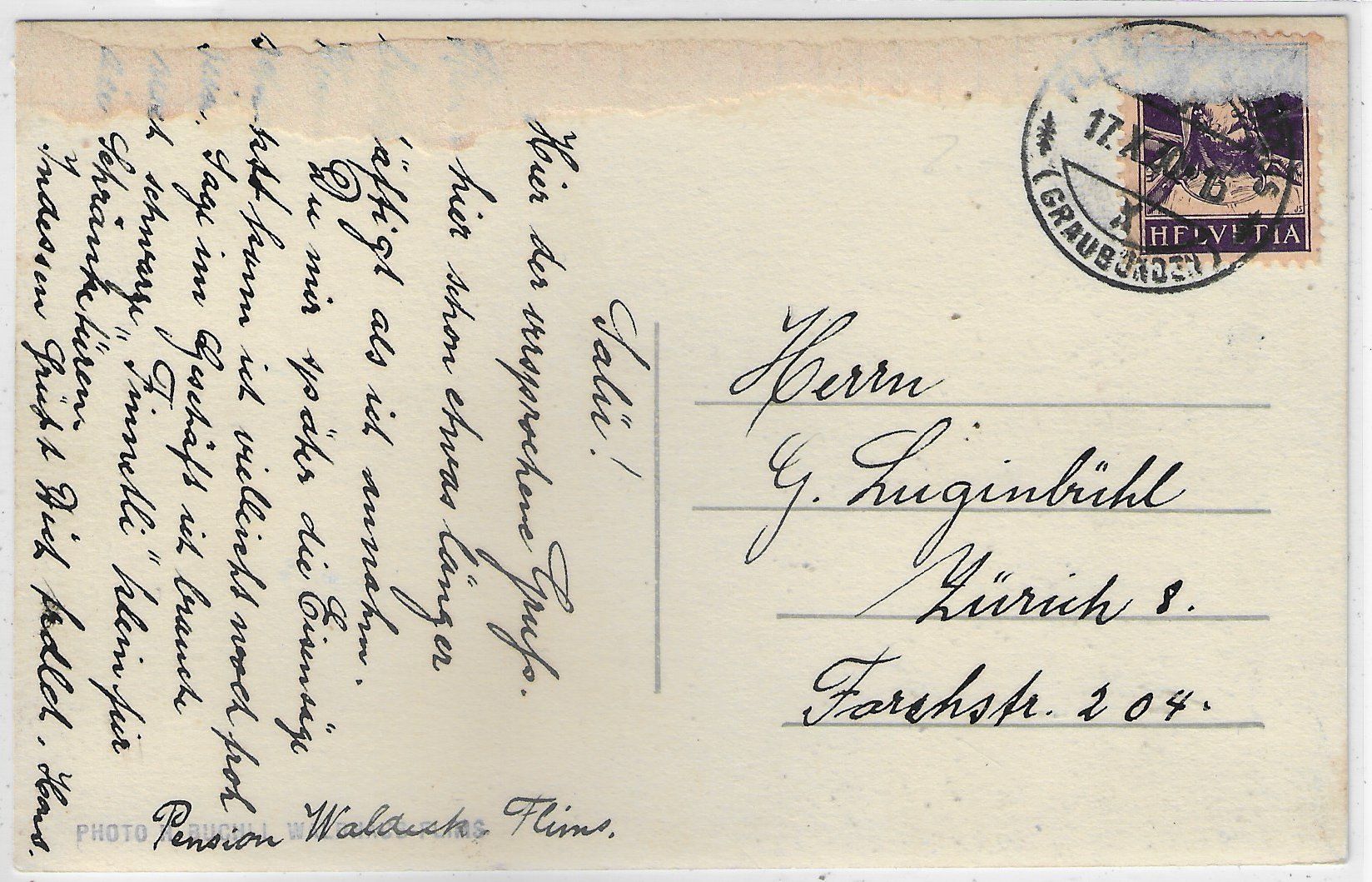 Cartoline postali: Flims-Waldhaus - Generalansicht – Usato da Ettingen venduto da Kartenplanet 1