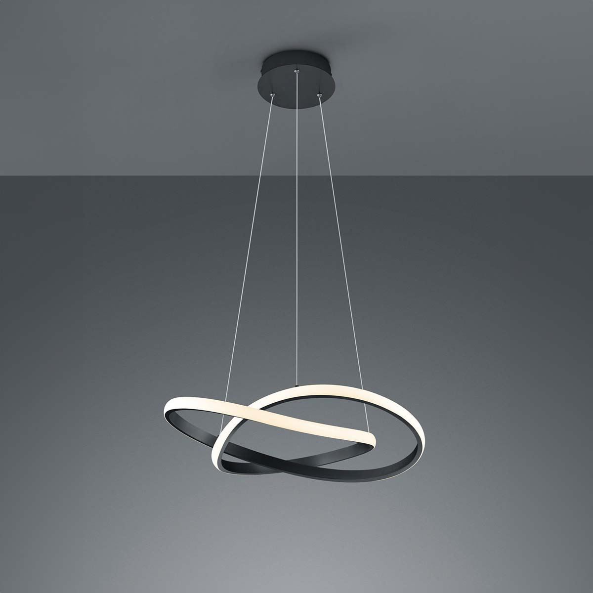 Lampadari & plafoniere: LED Pendelleuchte, Schwarz, 60 cm Ø – Nuovo (secondo la descrizione) da Kreuzlingen venduto da Smart-Light