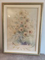 Blumenstillleben, gerahmtes Aquarell, Vintage Kunst!