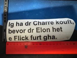 Vinyl Sticker für Tesla - Ig ha dr Charre kouft bevor…