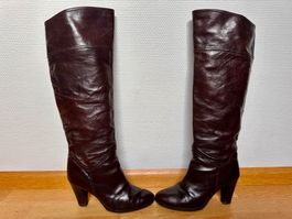 Hochwertige Leder Stiefel 38 Lederstiefel Echtleder Braun
