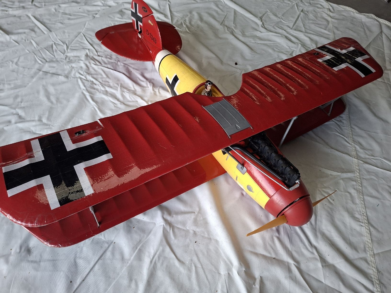 Modellbausätze & Standmodelle: RC Modellflugzeug Doppeldecker Albatros – Gebraucht aus Kallern von Slobsen 1