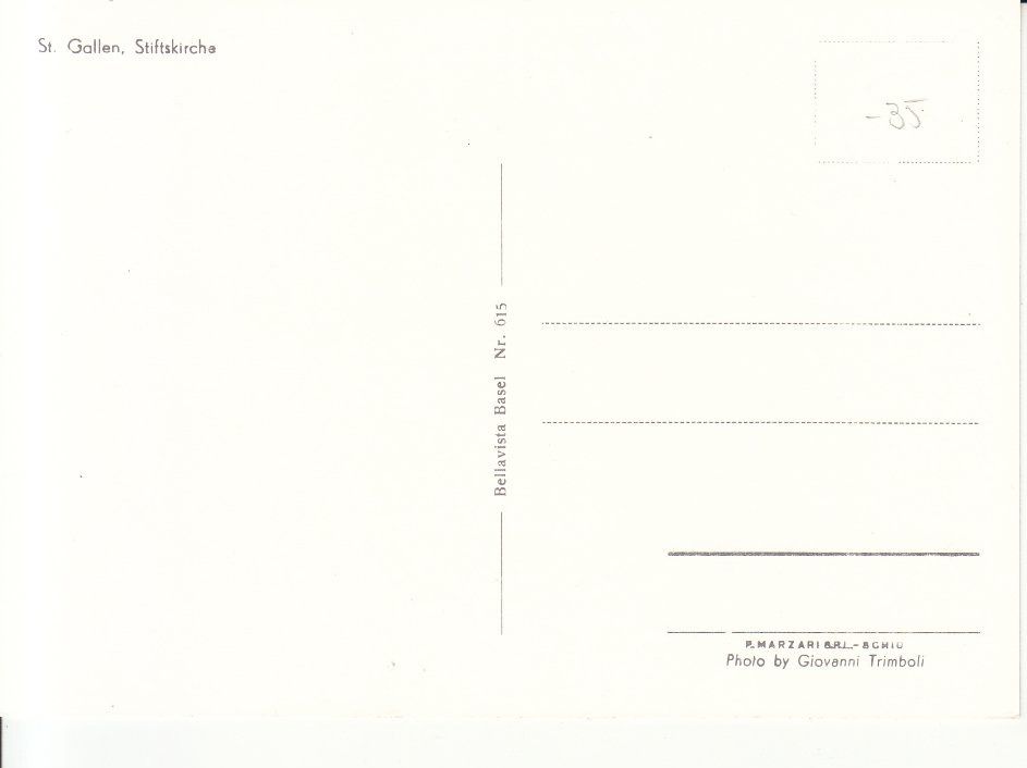 Cartoline postali: St. Gallen Stiftskirche ca. 1965 – Usato da Bürglen TG venduto da StampGraf 1