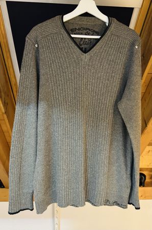 Maglione uomo grigio lana usato XL + pantaloni nuovi tg .40 