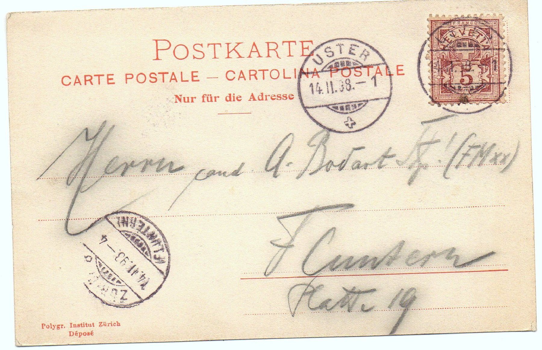 Cartoline postali: Gruss aus USTER ! 1898 – Usato da Jona venduto da philajona 1
