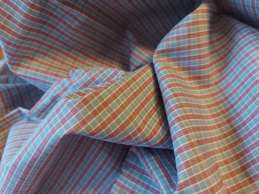 Stoff, Baumwolle, hellblau/kariert, 240 x 150 cm (Gebraucht) in