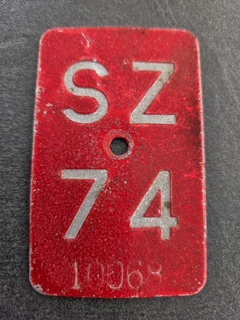 Sachs Insegne: Velonummer SZ 74 Mofanummer plaque Mofa – Usato da Schenkon venduto da Uhu007