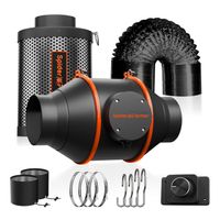 Rohrventilator 100mm Abluftset mit Aktivkohlef