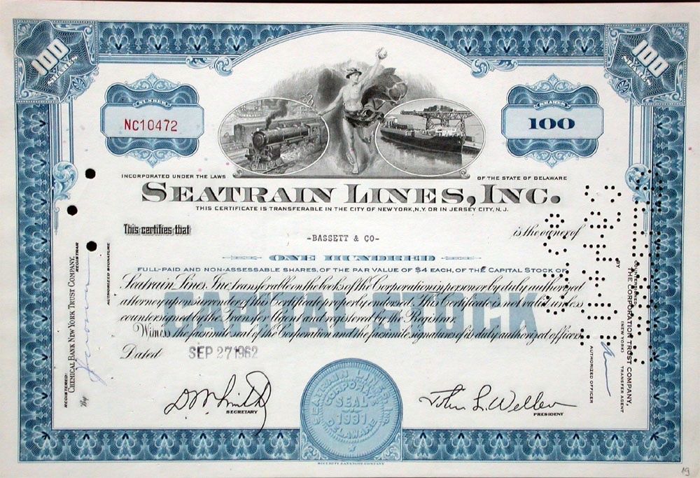 Dokumente: Seatrain Lines, Inc. - 1962 – Gebraucht aus Solothurn von Sgasche