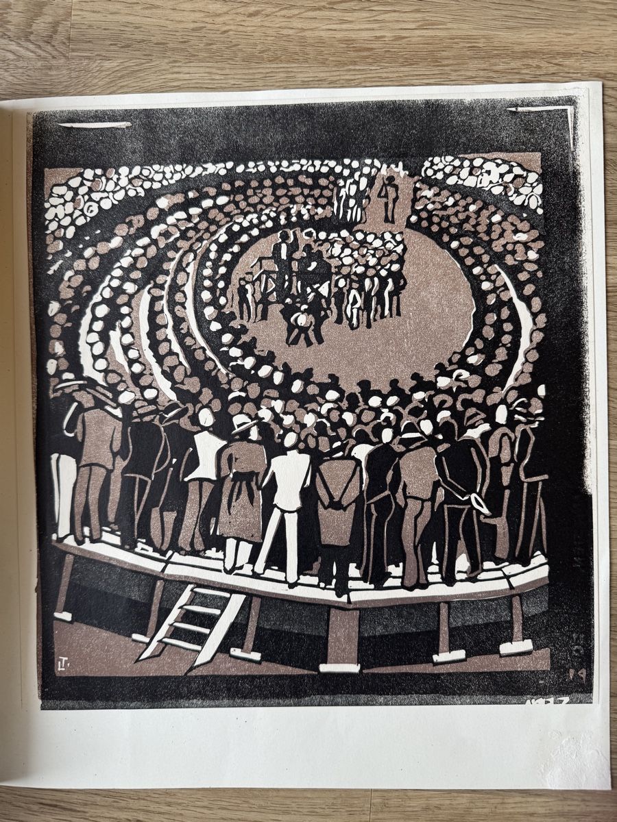 Xilografie: Original Lill Tschudi - Glarner Landsgemeinde – Usato da Zürich venduto da WKND93 2