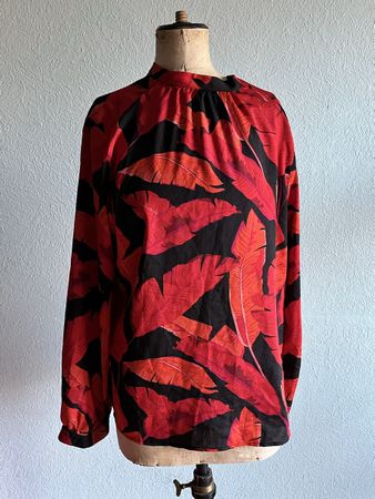 Chemise smile L fleurs rouges