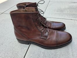 Neue Morandi Schnürstiefel Leder braun Gr. 44 Made in Italy