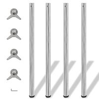 4 pieds de table réglables en hauteur 1100 mm Chromé