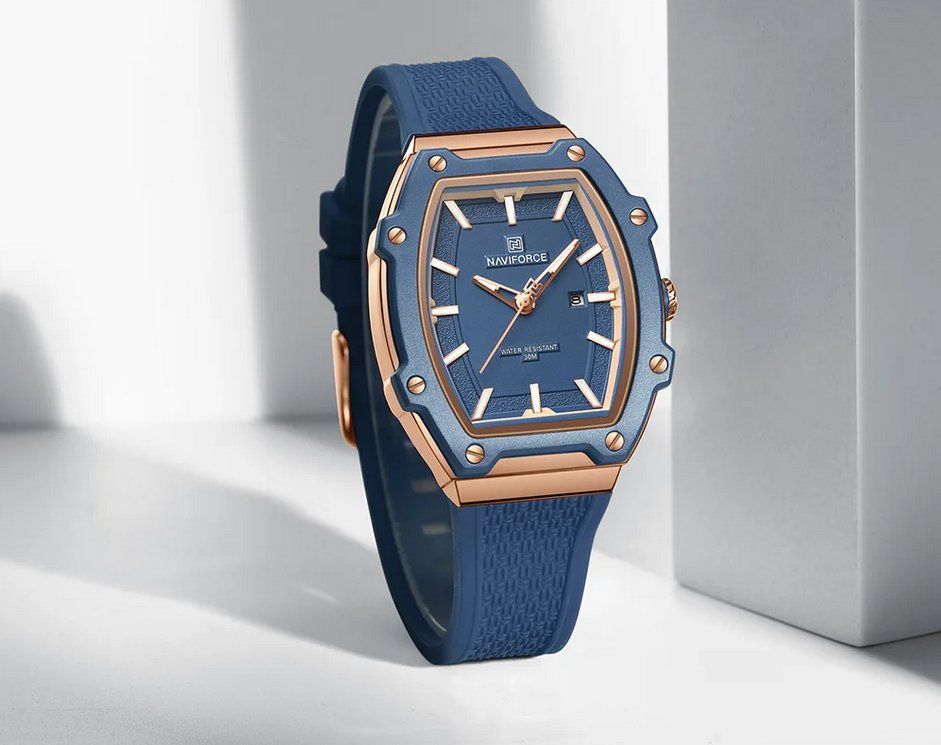 Uhren: Sportilini Quarzuhr aus blauem Silikon - Montre bleu – Neu und originalverpackt aus Lausanne von WATCH-WORLD