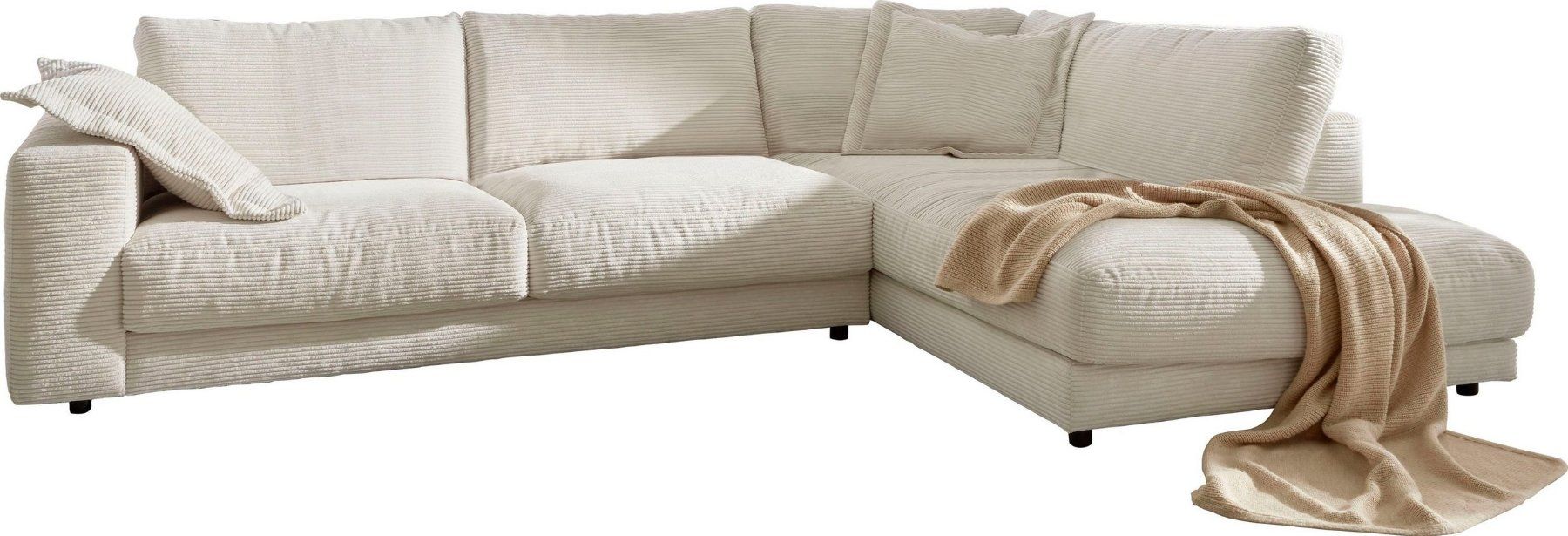 Sofas: Ecksofa High End in Cord Snow rechts – Neu und originalverpackt aus Bischofszell von deluxe-moebel