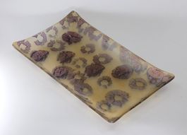 GL0028 Vintage Glas-Tablett Kera Suchit Yehud handbemalt