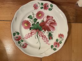 Ancien plat les Islettes, bouquet de fleurs, Luneville