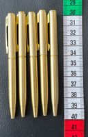 5 praktische kleine Kugelschreiber, gold, golden, goldig
