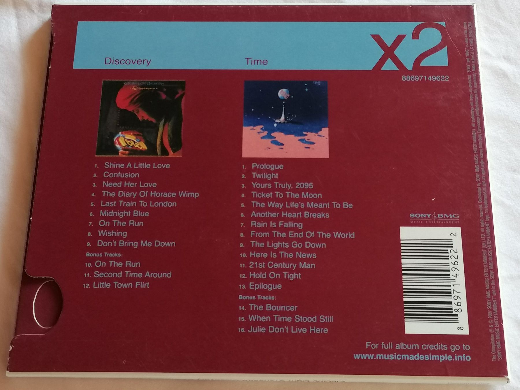 CD: ELECTRIC LIGHT ORCHESTRA - DISCOVERY & TIME / 2 CDs Box Sony – Usato da Ermenswil venduto da easyric 2