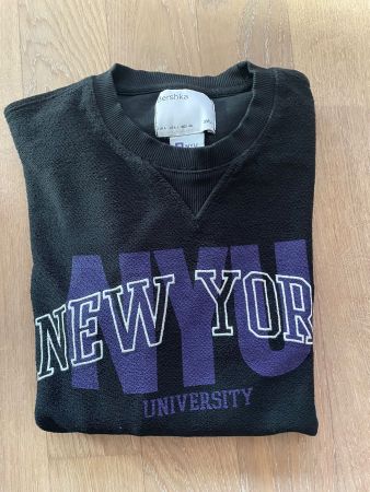 Bershka Pullover, Grösse L, Schwarz, New York University!