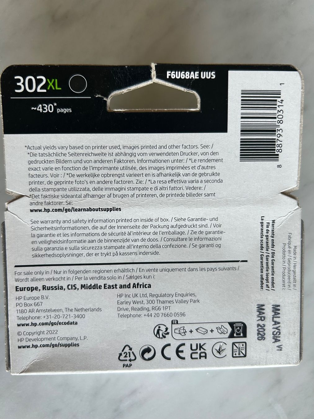 Hewlett Packard Cartucce per stampanti & toner: HP 302 XL Druckerpatrone - schwarz – Nuovo e nell'imballaggio originale da Oberwil b. Zug venduto da design_at_work 1