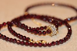 GRANAT Kette Halskette Edelstein Collier 50 cm Halsschmuck