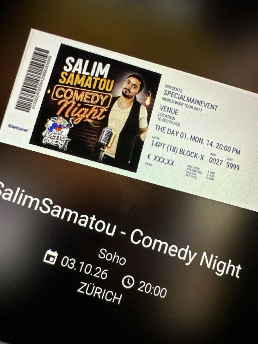 Billets: Salim Samatou Comedy ticket  – Neuf (Voir description) à Lachen SZ par Benutzer14