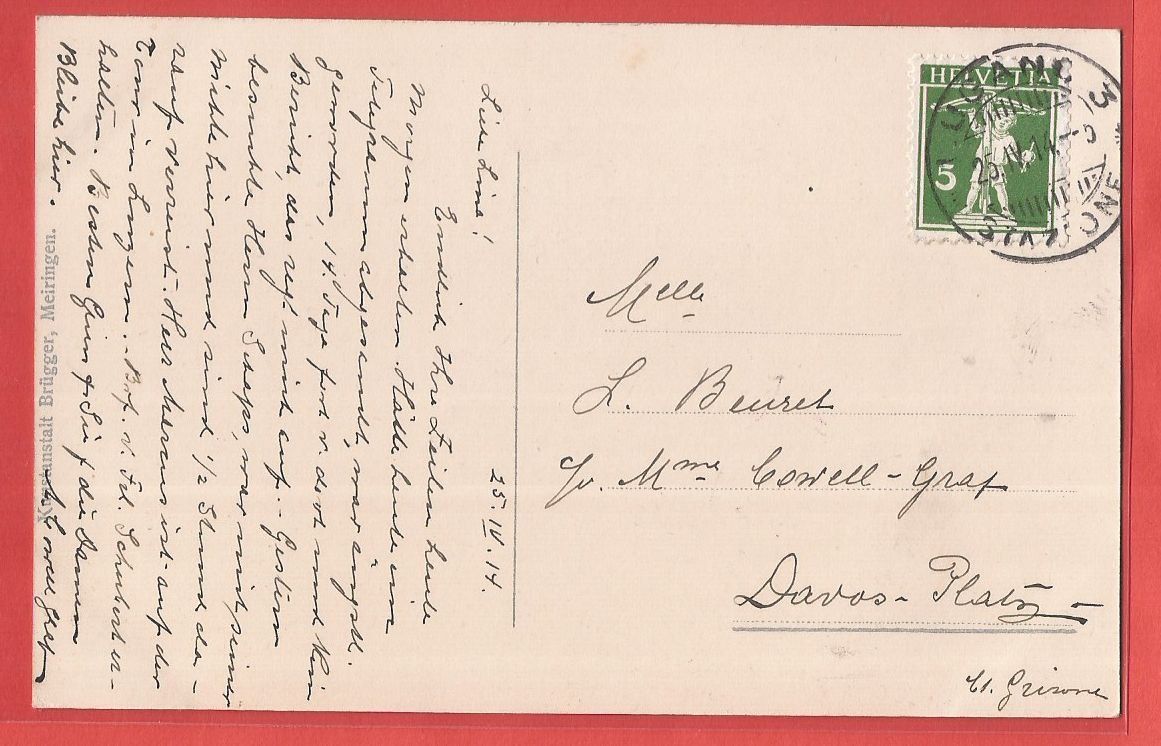 Cartoline postali: Lugano - Hotel Washington - 1914 – Usato da Fislisbach venduto da Porano 1