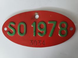 Velonummer Anhänger 1978 Solothurn