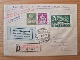 CH-Luftpostbrief nach Paris 1925 Zustand gemäss Bilder