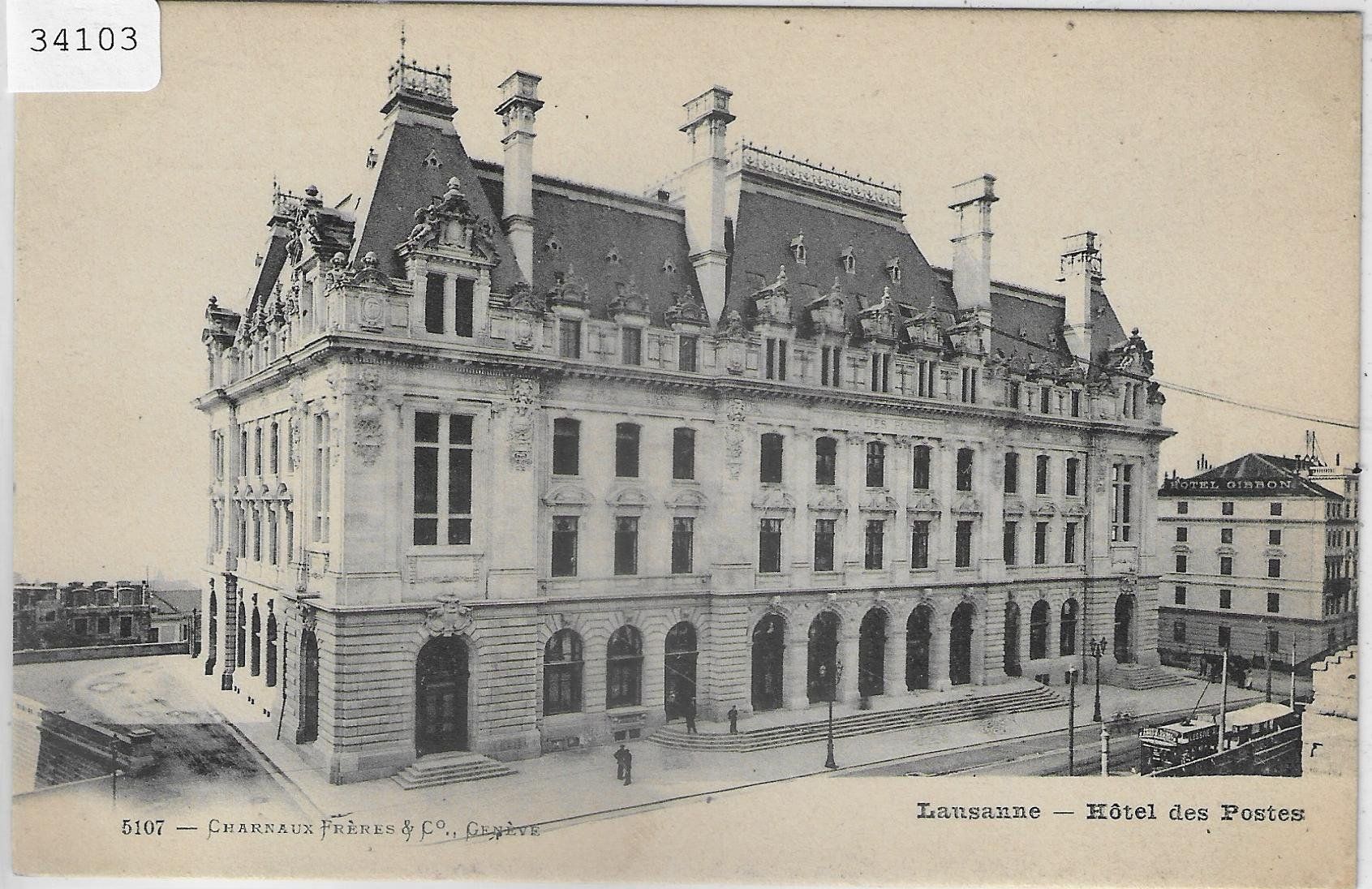 Cartoline postali: Lausanne - Hotel des Postes – Usato da Ettingen venduto da Kartenplanet