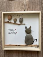 Steinbild Katze, happy Birthday