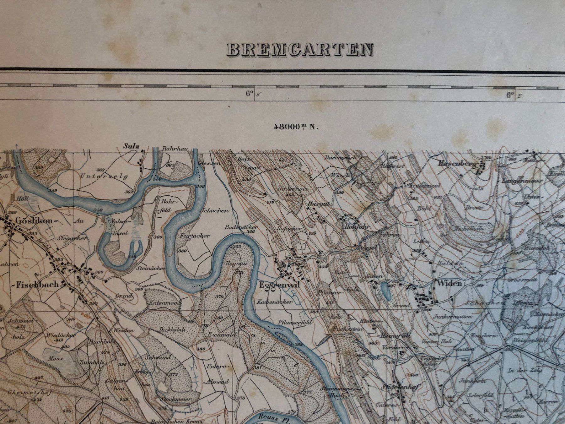 Landkarten & Atlanten: Siegfriedatlas Bl. 157: Bremgarten 1882 – Gebraucht aus Zürich von allp 2