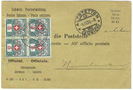 Postformular "Zeitungsüberweisung" mit Viererblock NP 31