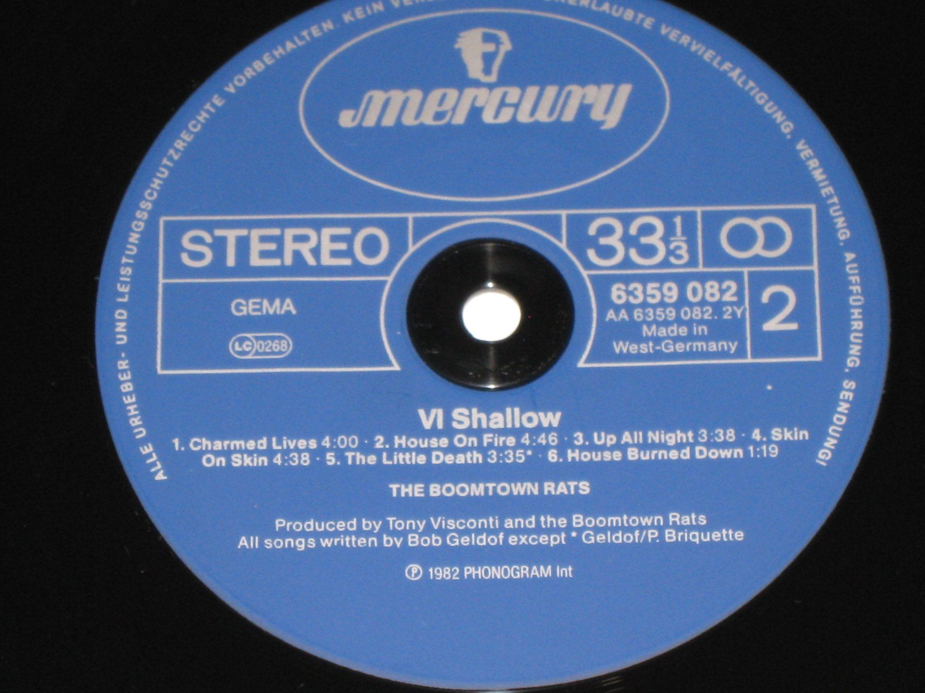 Dischi in vinile: LP - THE BOOMTOWN RATS - V DEEP/VI SHALLOW – Usato da Steckborn venduto da Quo7 2