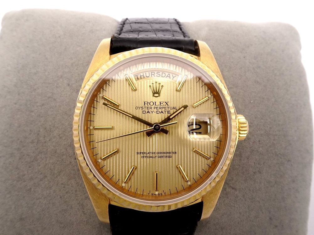 Rolex Orologi: ROLEX DAY-DATE 18K 1981 REF. 18038 TAPESTRY DIAL AUTOMATIK – Usato da Zürich venduto da SWISSTIMEARTS-AG 1