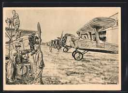 Augsburg, Schulflugzeuge beim Einfliegen