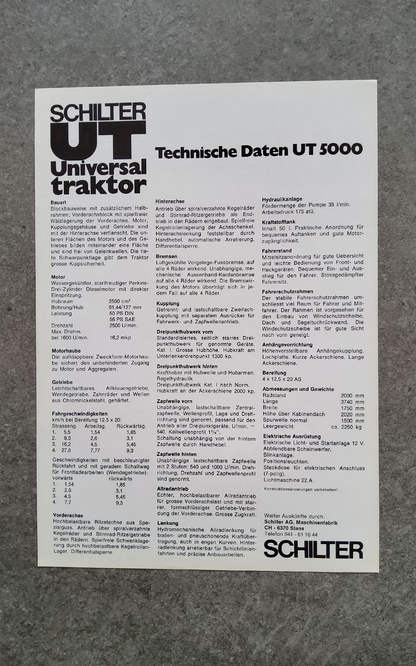 Schilter Documents: Schilter UT 5000 – D'occasion à Holziken par douglas70 1