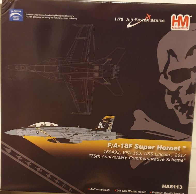 Modellino Aereo Hobby Master HA5139 F/A-18F Super Hornet VFA-103 'Jolly Rogers' Scala 1/72, Nuovo