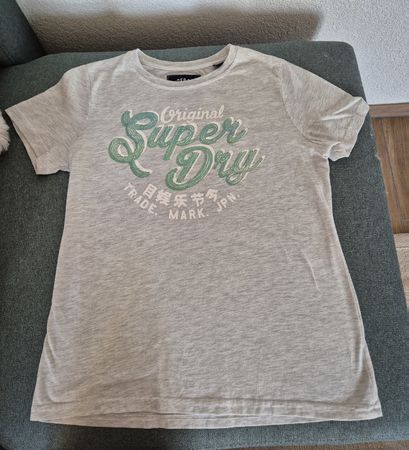 T-shirt Superdry gris clair, taille 40, comme neuf