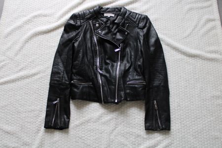 Veste en cuir noir