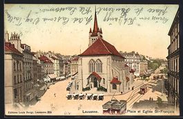 Lausanne, Place et Eglise St-Francois, S