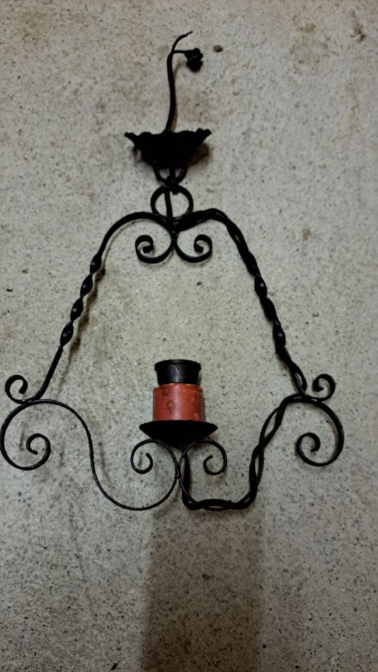 Lampadari & plafoniere: lampe à suspendre vintage en fer forgé – Usato da Genève venduto da Gribouilly