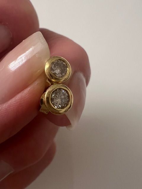 Orecchini pendenti & Orecchini a lobo: Ohrstecker GG 750 mit Diamanten – Nuovo (secondo la descrizione) da Walenstadt venduto da ricamul 2