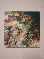 Leinwandbild "Goldfluss" Acryl-Malerei handgemacht