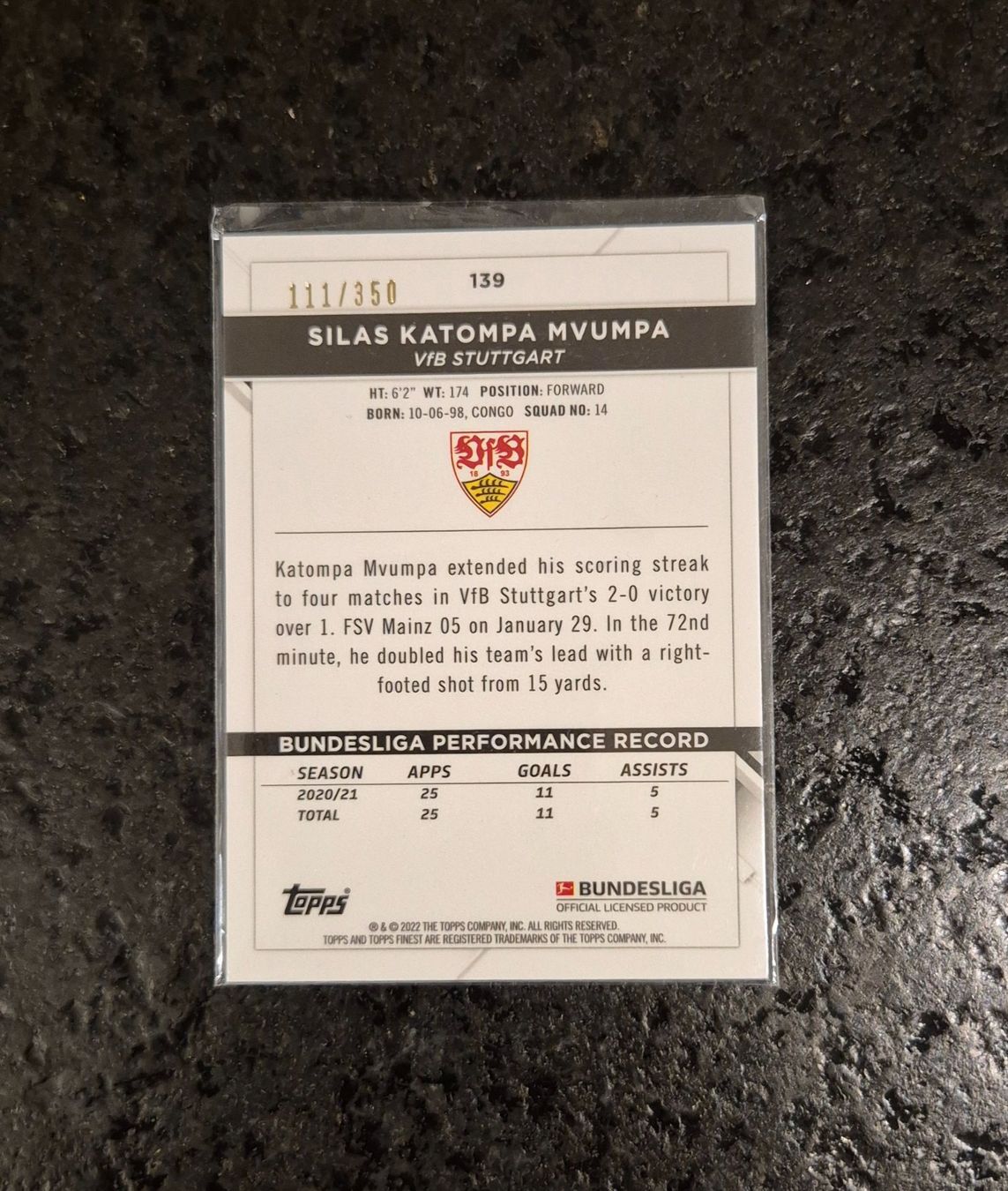 Topps Carte collezionabili: Silas Katompa Mvumpa /350 - VfB Stuttgart - Topps – Nuovo (secondo la descrizione) da Burg AG venduto da Danoe 1