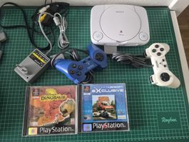 Sony PlayStation 1 Console with Games and Controllers PSone